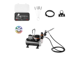 Kit de aerógrafo Succebuy con compresor de aire de 1/6 HP, incluye 1 aerógrafo y 3 boquillas