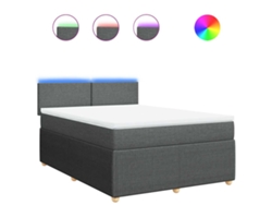 Maison Exclusive - Cama Box Spring Con Colchón Tela Gris Oscuro 160x200 Cm