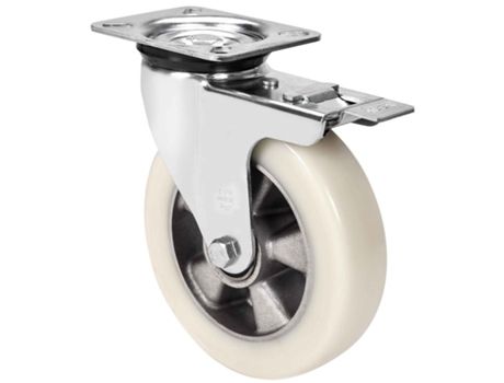 Rueda giratora placa fr.4mm 10zvrfd160-ausb alum.-poliur.blancovelocbolas ALEX