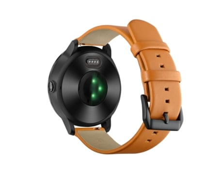 Correa de piel auténtica 20mm cola redonda para Garmin Vivoactive 3/Vivomove HR - amarillo