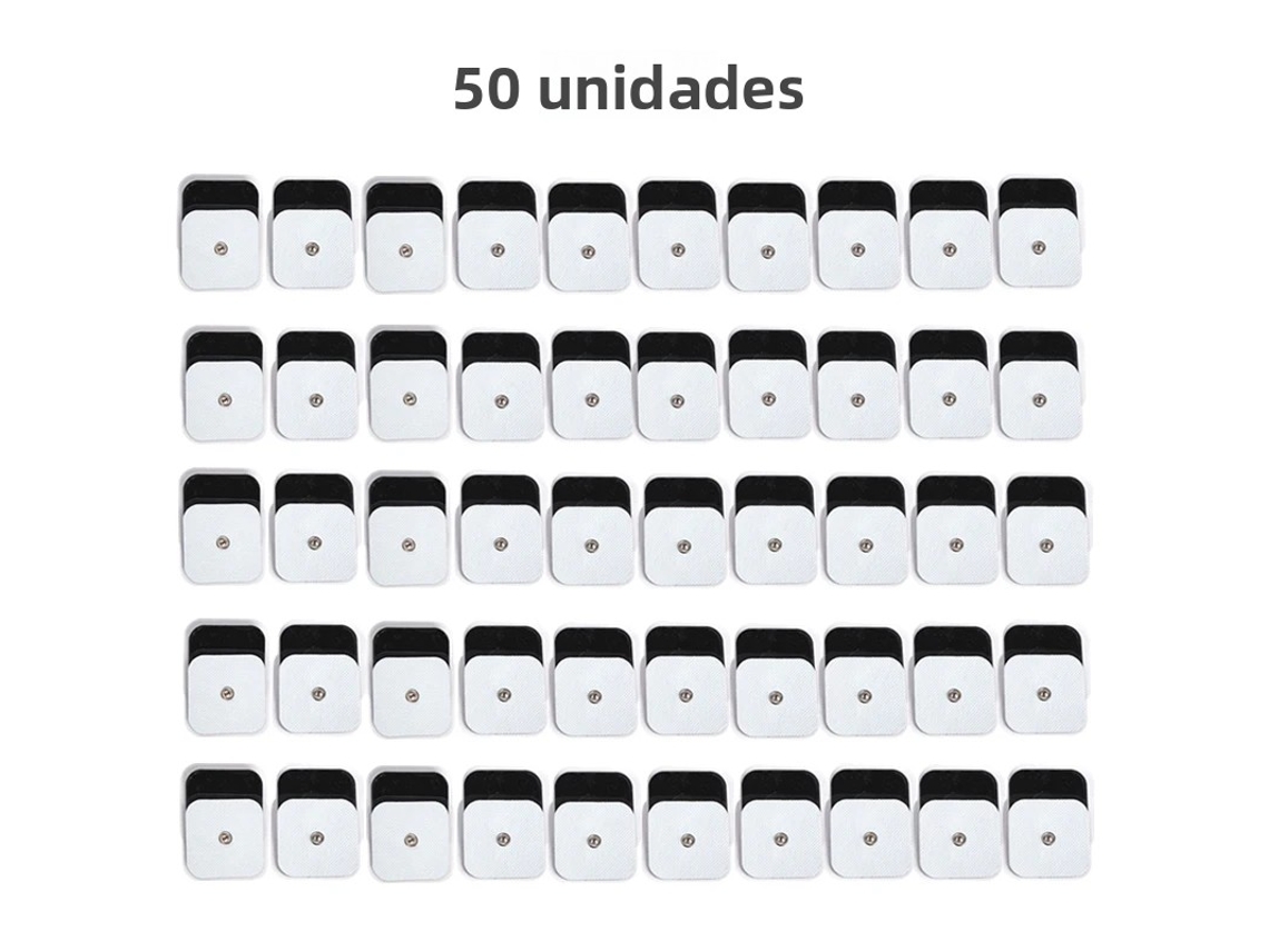 (50 Piezas, 5 X 5 Cm, Blancas) Almohadillas De Electrodos, Almohadillas De Repuesto De Gel Adelgazante Autoadhesivas Tipo Botón De 5 X 5 Cm