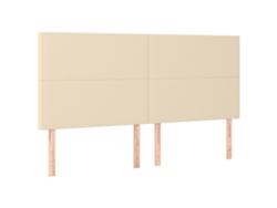 Conjunto 4 Cabecero VIDAXL Crema Tela (160x5x128 cm)