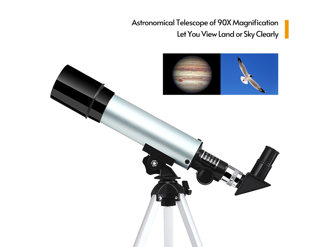 Telescopio Astronómico Compacto Portátil 90x Con Trípode Ajustable Para Niños Principiantes