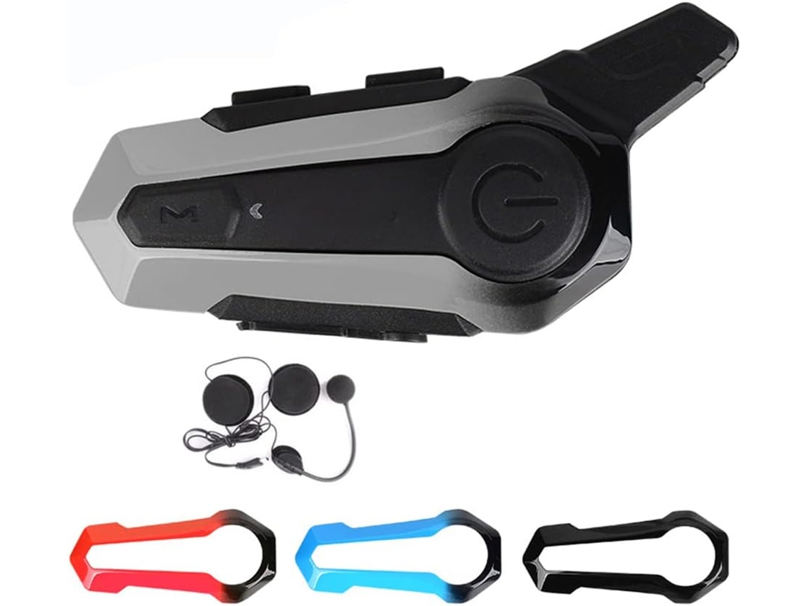 Intercomunicador Bluetooth Universal Para Casco De Motocicleta Con Reducción De Ruido Parcial Y Marco Tricolor.