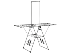 Perchero Plegable Con Alas Laterales Ajustables Y Zapatero, Fabricado En Acero Inoxidable, Dimensiones: 156,5 X 68 X 192 Cm.