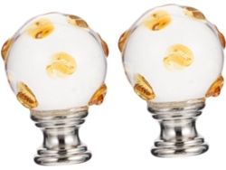 Lámparas De Mesa De Cristal Transparente De 2 Piezas, Accesorio Decorativo Amarillo Para Lámpara