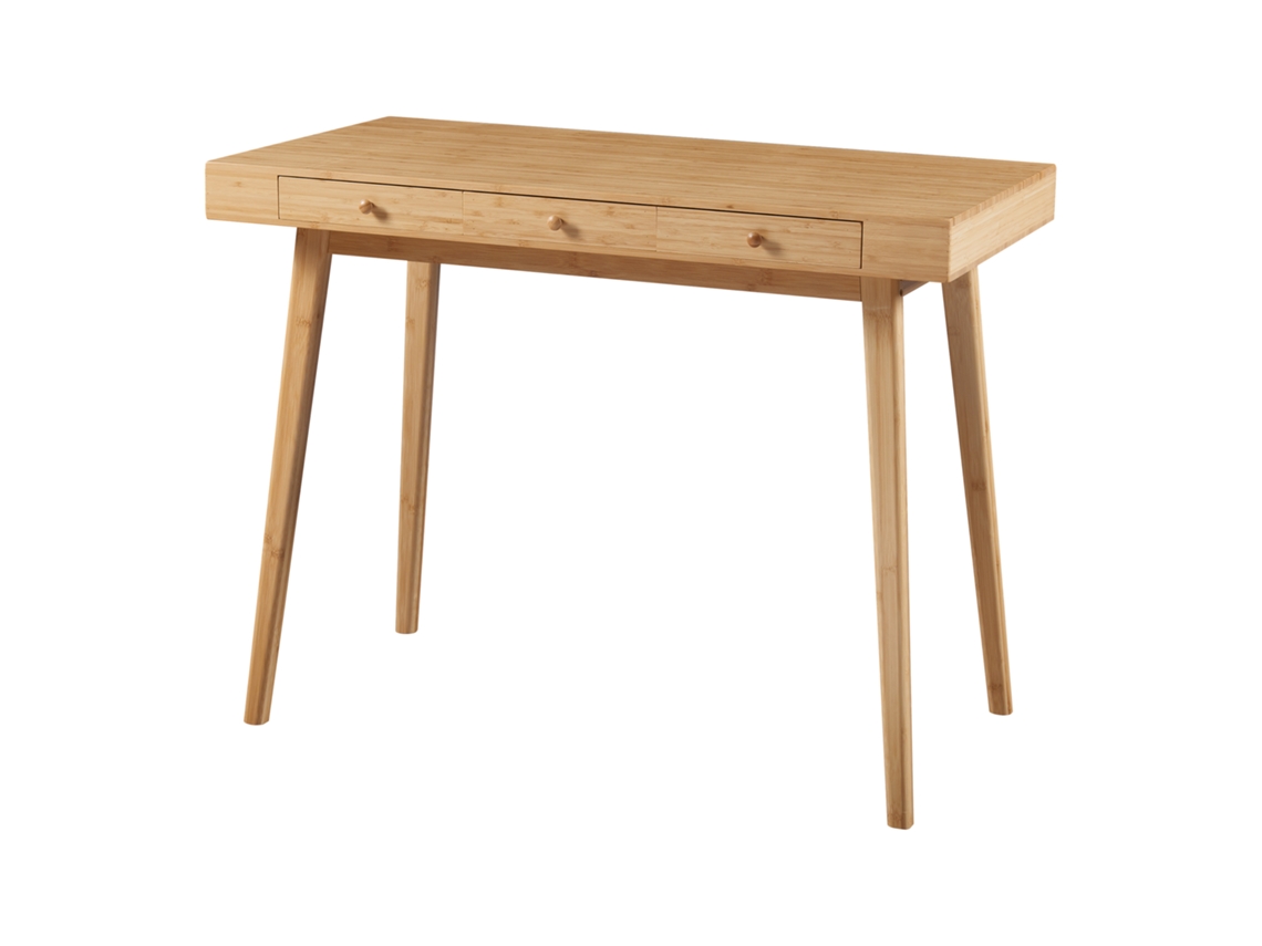 Escritorio Hässleholm con 3 cajones bambú 100x50x75cm - Natural [EN.CASA]