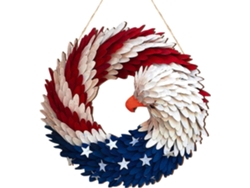 Guirnalda de águila del Día de la Independencia, decoración de espíritu patriótico, artesanía duradera y elegancia patriótica, guirnalda de bandera en