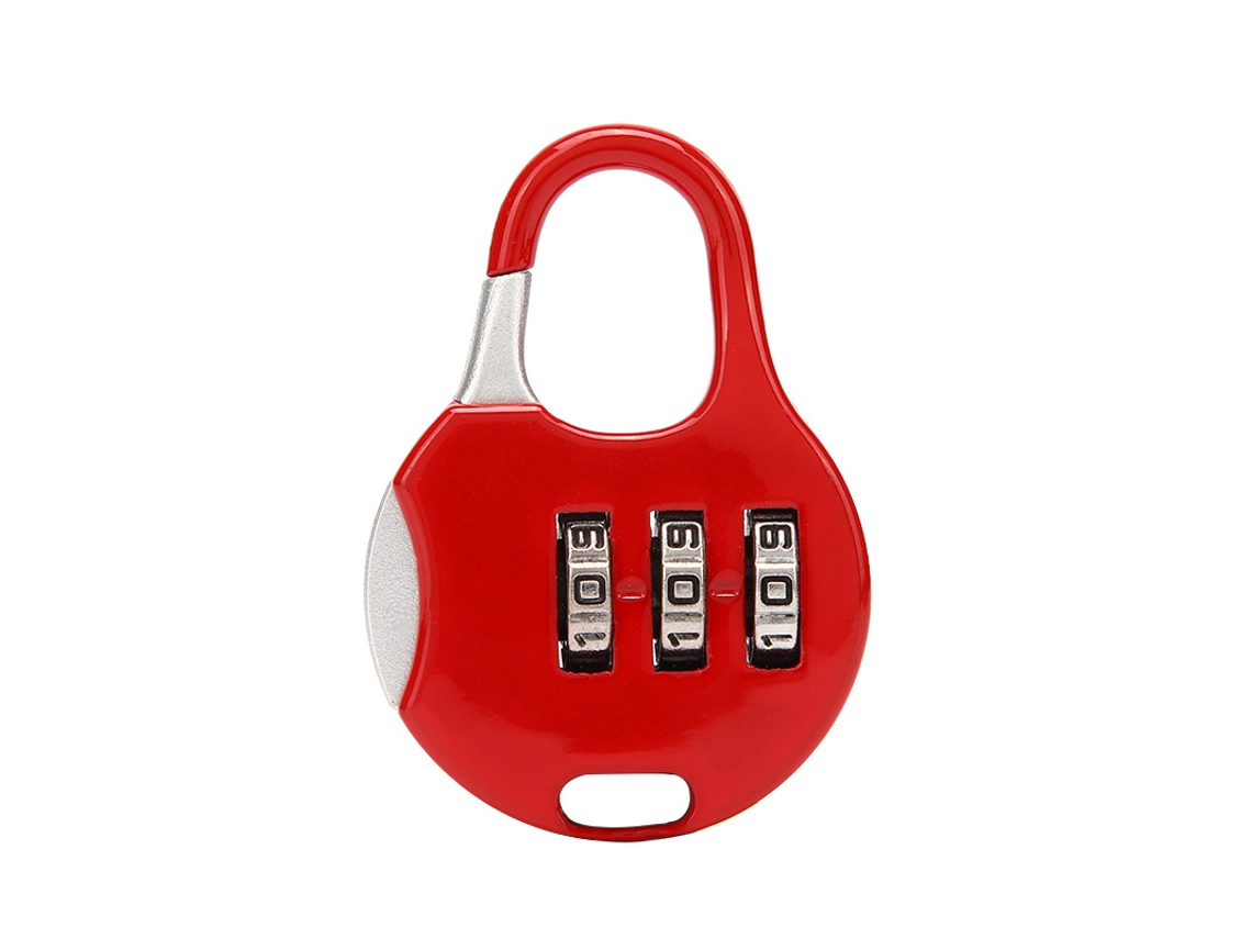 Candado de combinación para equipaje, antirrobo, mecánico, apto para mochilas, maletas y taquillas (rojo)