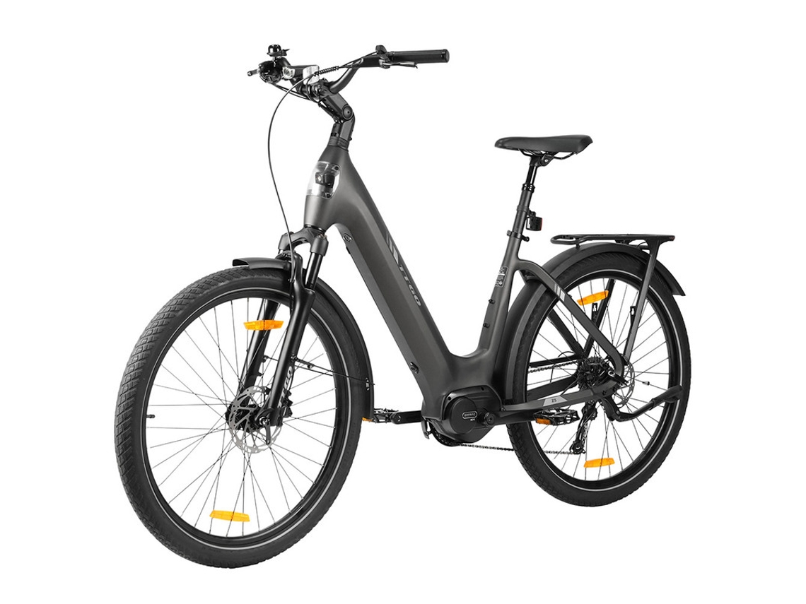 Bicicleta eléctrica Ttgo Z5, 250 W, 36 V, 18 Ah, ruedas de 27,5", triple suspensión, autonomía de 130 km, cambio Shimano de 9 velocidades, frenos hidráulicos, color gris.