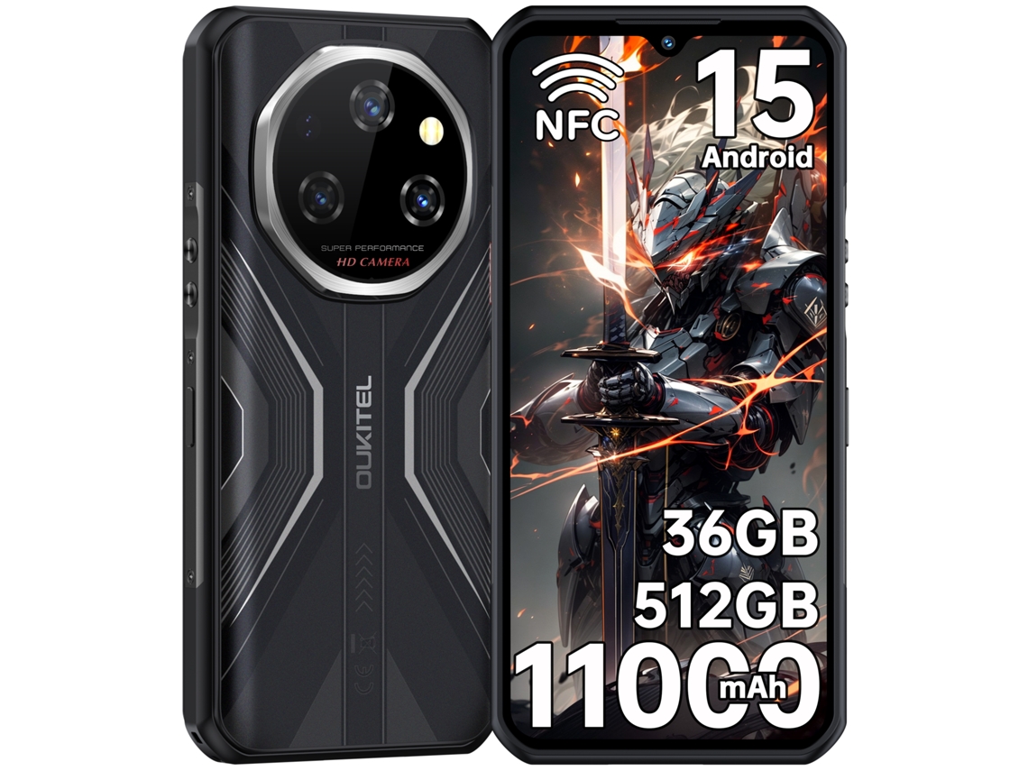 Smartphone Resistente 2026 Oukitel Wp55s 36 Gb 512 Gb 6.6" Fhd+ 120hz 11000 Mah 64 Mp Nfc Android 15 Negro
