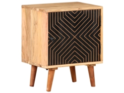 Mesita de Noche 40X30X50 Cm Madera de Acacia Maciza
