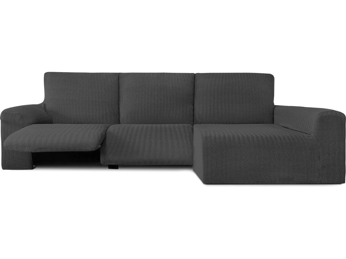 Funda de Chaise Longue Relax Derecha EYSA Premium Jaz Tejido Multielástico (360 x 180 x 120 cm - Poliéster y Algodón - Gris Oscuro)