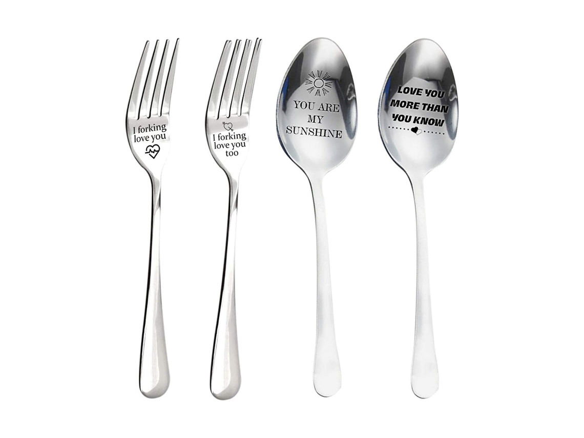 RELAVAEV Colher Moderna Gravada, Embalagem Elegante, Talheres De Aço Inoxidável Para Ocasiões Especiais, Um Presente Significativo Para Entes Queridos, Design