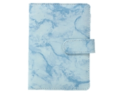 Carpeta De Cuaderno A6 Pequeña Y Portátil De Cuero Pu Azul Azure, Carpeta De Hojas Sueltas Para Diario Y Planificador