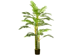 Palmera Areca Artificial 190cm Árbol Artificial Con 30 Hojas Decoración De Interior Y Exterior Ø19,5x190 Cm Verde