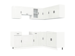 Juego de 11 gabinetes de cocina blancos brillantes MAISON EXCLUSIVE