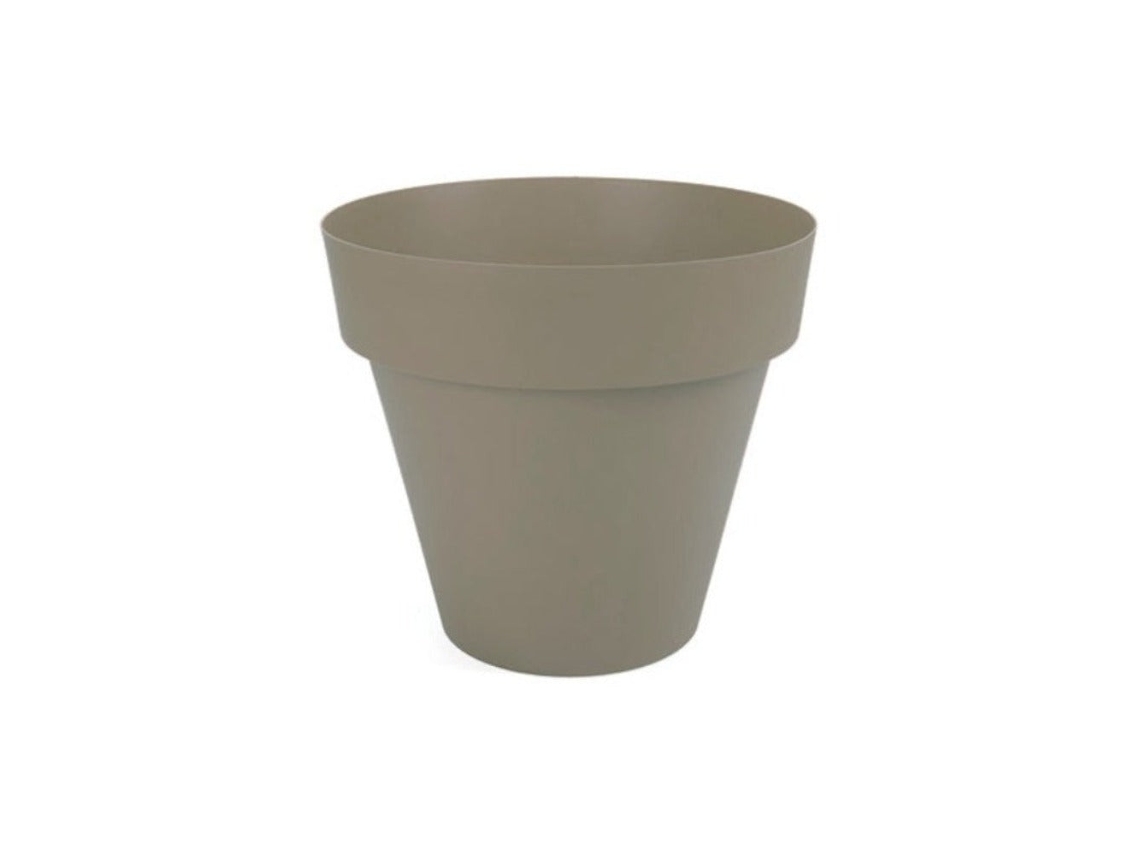PLASTIKEN TES - Maceta Redonda Clásica Diámetro 22 cm Capacidad 45L Taupe