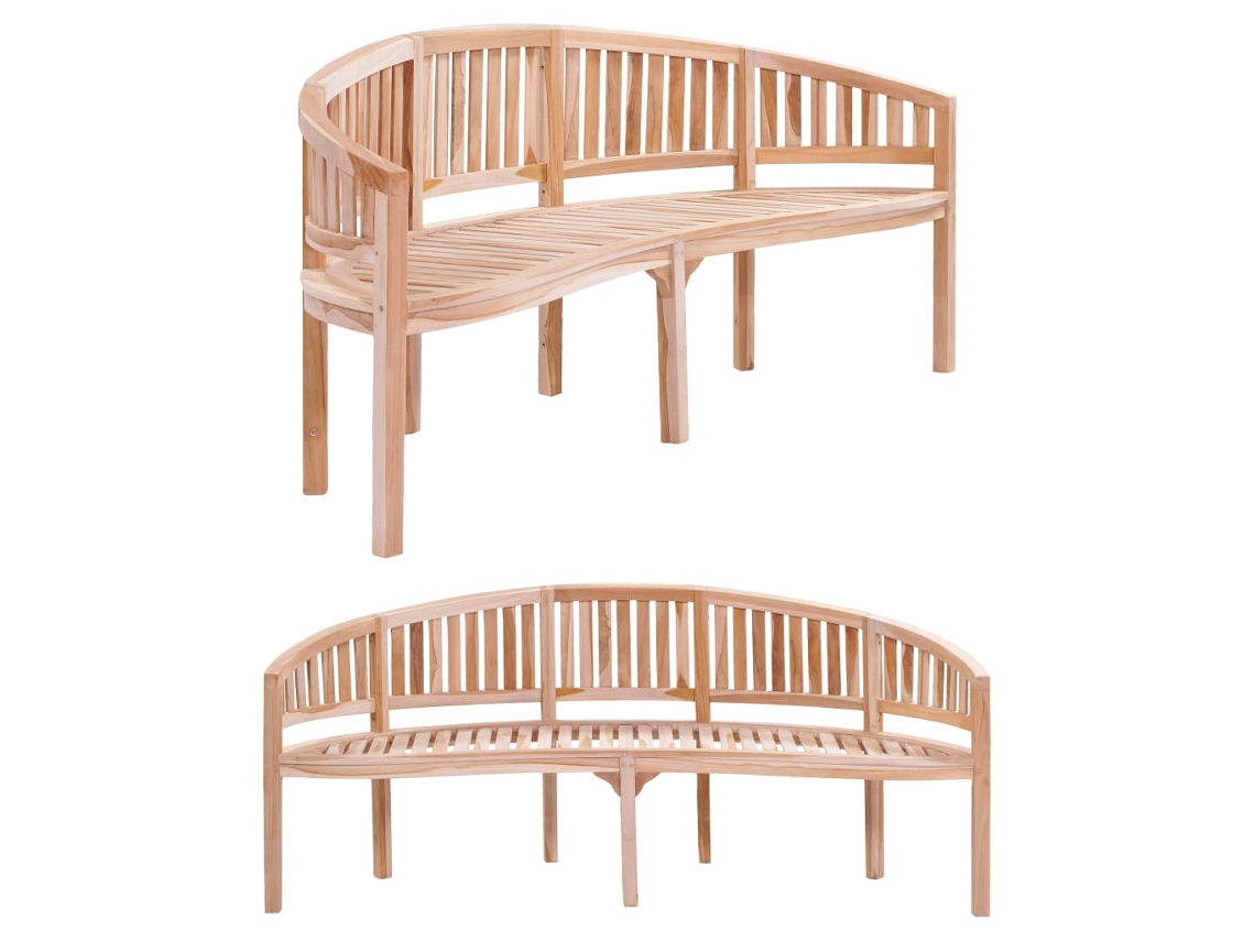 Lovely Home Banco Banana 200 Cm Madera de Teca Maciza