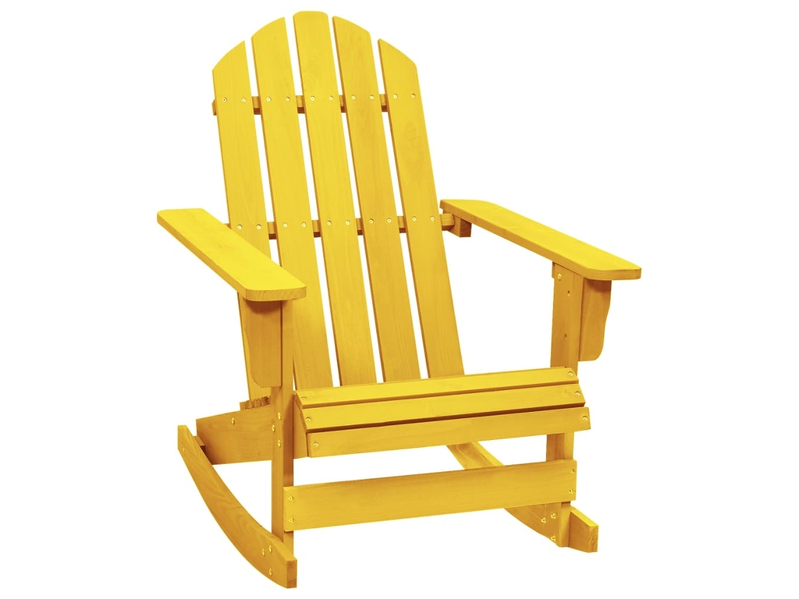 Mecedora de jardín Adirondack de abeto macizo amarillo de DKD Home Decor