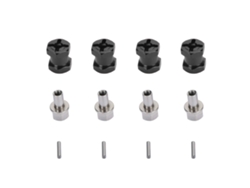 Ymsl 4pcs Separadores Hexagonales De Rueda Rc 12mm Diámetro 15mm Longitud Con Tuercas De Bloqueo Y Pasadores Para Coches Rc Negro Hxl
