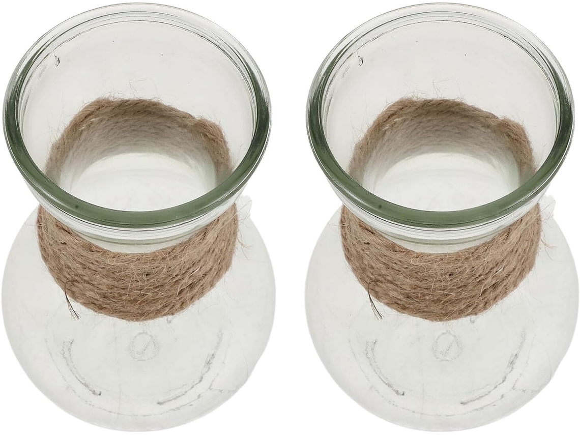 Jarrón De Cristal Transparente De 2 Piezas Para Plantas Hidropónicas, Fácil De Limpiar.