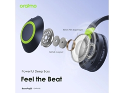 Auriculares Inalámbricos Supraaurales Oraimo Boompop2s Ohp-610s Con Cancelación De Ruido Ambiental Y Graves Potentes, Color Azul Nebulosa.