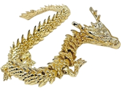 Escultura Decorativa Delicada Dragón Latón Chapado 3d Oficina Tienda Símbolo Riqueza Prosperidad Artesanía