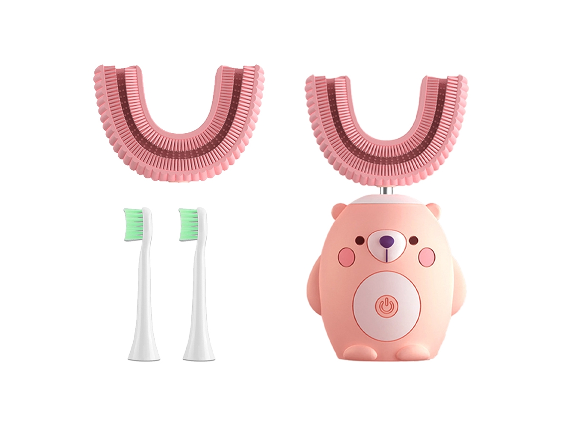 Cepillo de dientes eléctrico ZMDECQNA en forma de U para niños sónico para niños dibujos animados (2-6 años)