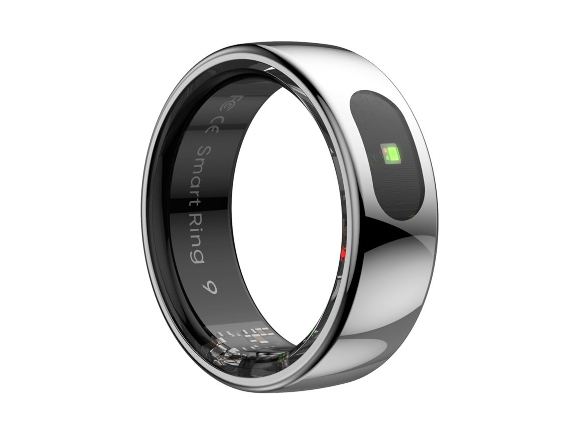 Anillo inteligente MDUG con monitorización de salud: frecuencia cardíaca, oxígeno en sangre, temperatura corporal y resistente al agua (plateado, 10)