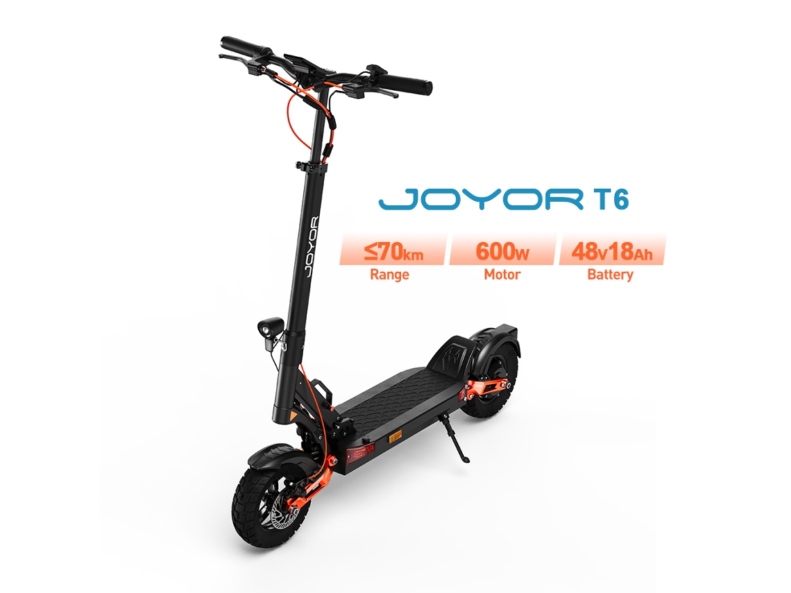 Patinete Eléctrico Joyor T6 De 600 W, Autonomía De 70 Km, Velocidad Ajustable, Plegable