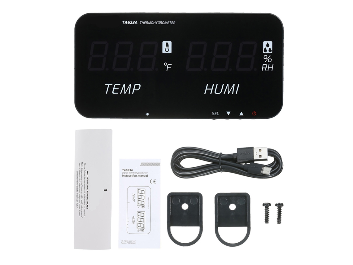 Medidor Inteligente De Temperatura Y Humedad Tasi Con Pantalla Led Digital Para Montaje En Pared, Uso Industrial, Agrícola Y Residencial.