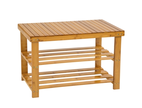 Banco TECTAKE Shoeira 2 Estantes De Bambú 70X28X45.5Cm