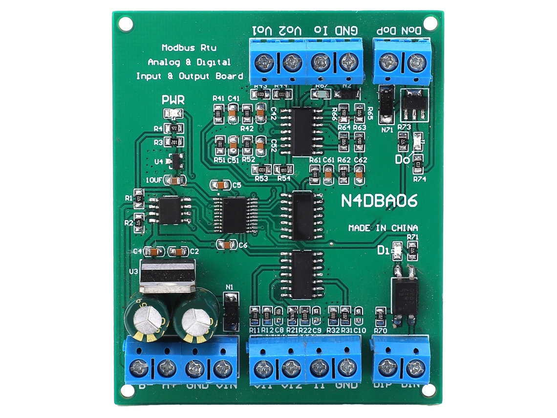 Módulo Analogico A Digital Rs485 8 Canales Adc Dac Conversor Placa Io N4dba06 12v Cc