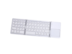 Teclado Inalámbrico Bluetooth Plegable Plata+blanco
