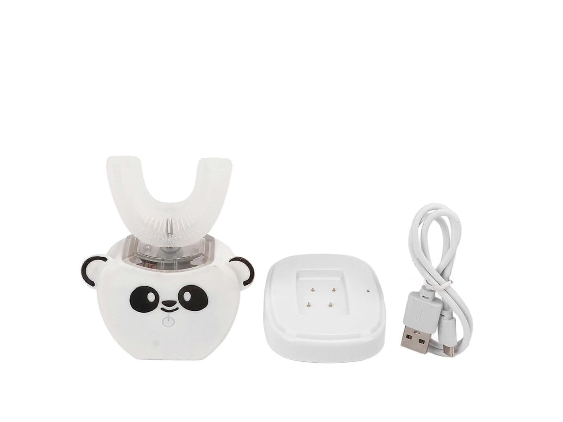 Escova De Dentes Elétrica Inteligente Infantil De Silicone, Recarregável, Em Formato De U, Para Limpeza Oral 360°, Com Luz Fria Para Clareamento,