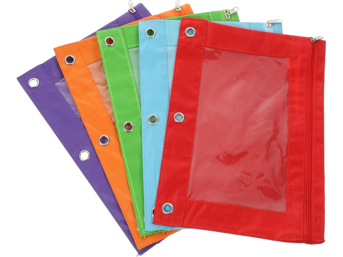 Estuche Para Lápices Oxford B5 De Gran Capacidad, 5 Piezas, De Tela Multicolor Para Carpeta