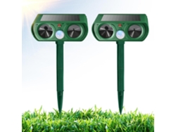 2 Pack Solar Ultrasonic Animal Repellent Repel Waterproof With Motion Detector 