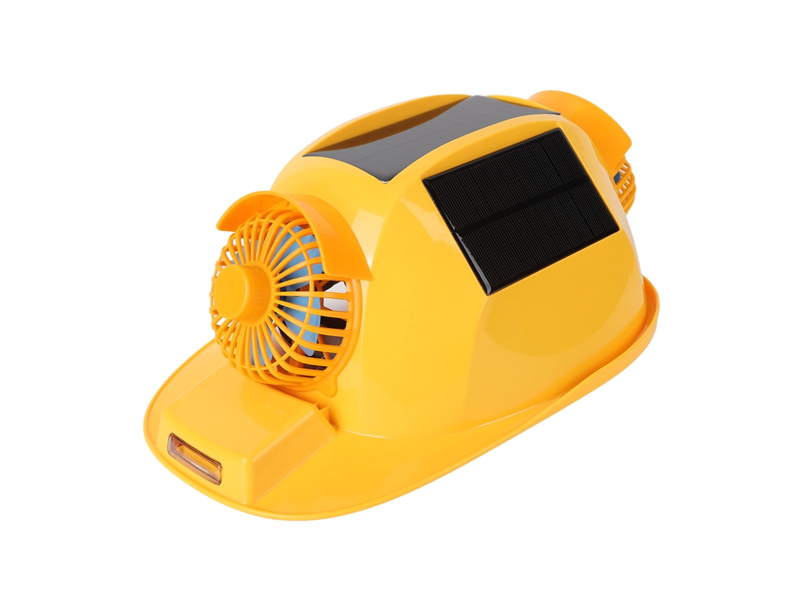 Capacete De Segurança Solar Com Dois Ventiladores E Luz Para Construção E Reformas