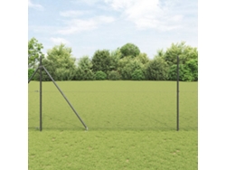Juego de postes para cerca, 2 unidades, metal gris, 25 x 1,5 m, Wsd77715 Lovely Home