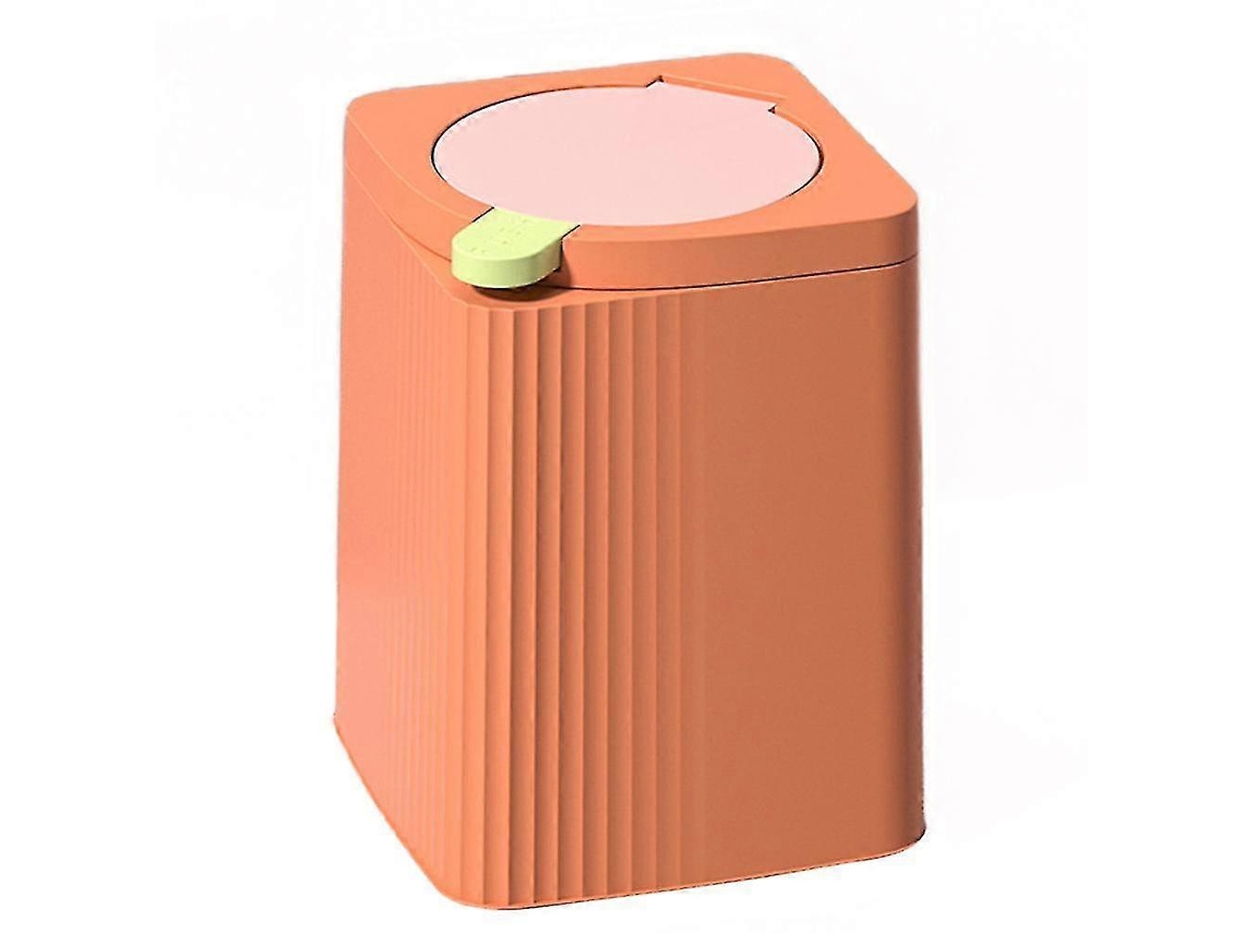 Mini bote de basura de sobremesa, antiolores, tapa retráctil, papelera reciclable, para sala de estar u oficina.