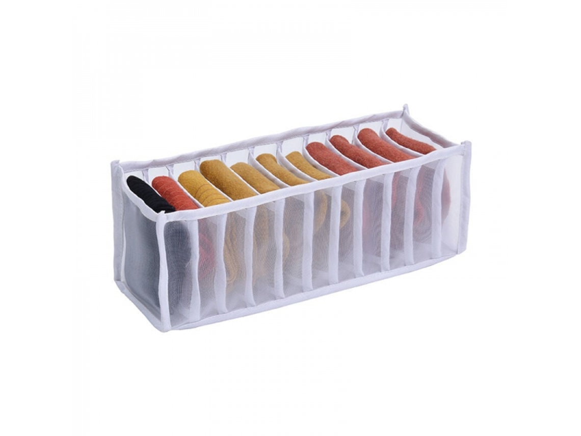 Organizador de cajones plegable con 11 compartimentos: 1 pieza para guardar ropa interior.