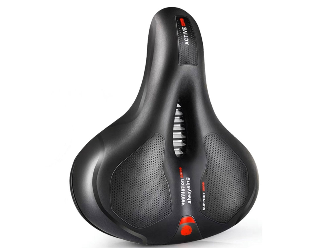 Sillín Youngdo de gel para bicicleta, ancho, suave, cómodo, transpirable, con absorción de impactos, ergonómico y con funda impermeable.