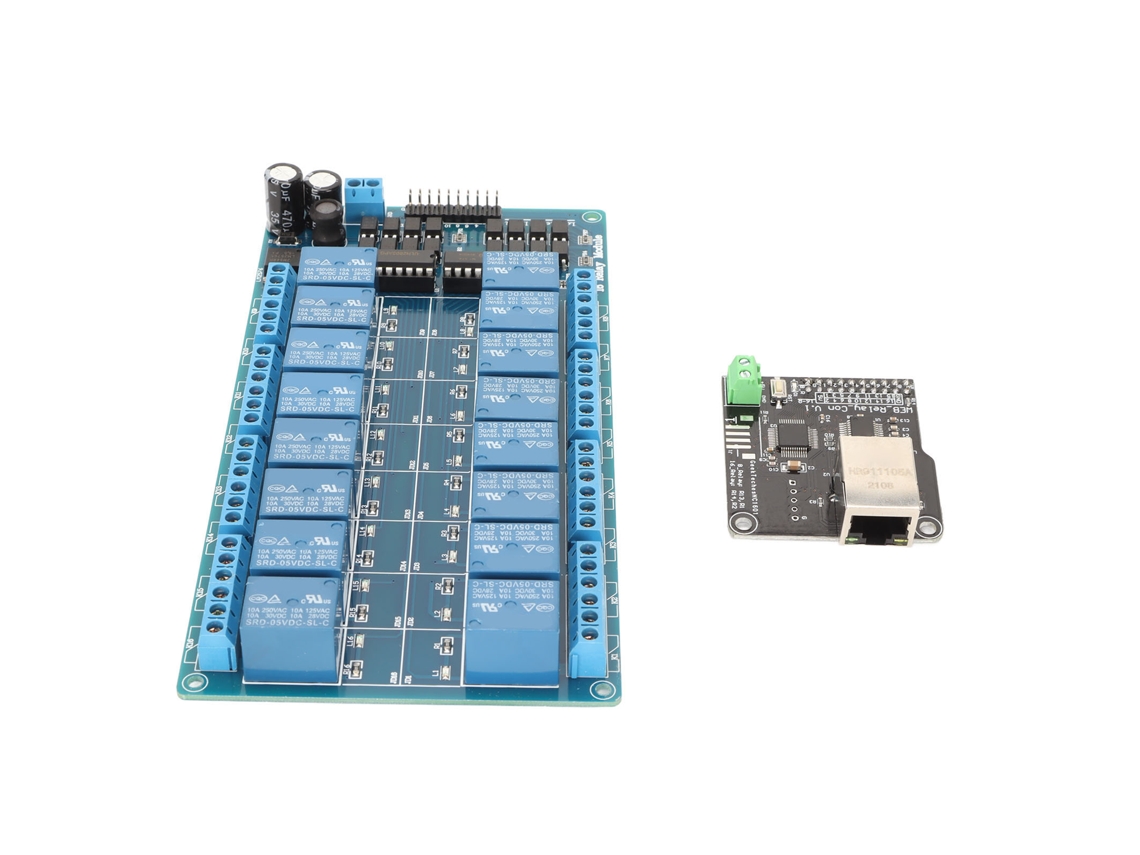 Módulo De Relés De 16 Canales, Controlador Ethernet De 5 V, Servidor Web, Interfaz Rj45 Para Hogar Inteligente.