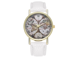 Reloj De Pulsera Unisex De Cuarzo Zhoulianfa Con Correa De Cuero Sintético, Estilo Blanco Clásico.