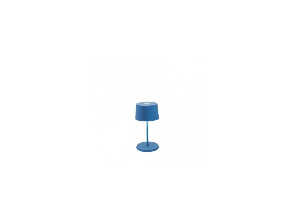 Lámpara de mesa LED Olivia pro mini capri azul, recargable y regulable ZAFFERANO
