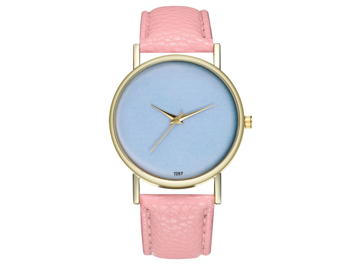Reloj De Pulsera Unisex De Moda De Cuarzo Para Ocio Color Rosa
