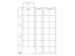 Hojas para monedas OPTIMA LEUCHTTURM, para 35 monedas de hasta 27 mm Ø, transparentes 5 und.