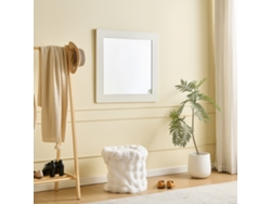 Espejo Cuadrado De Madera Blanca De 80x80 Cm Para Pasillo/dormitorio.