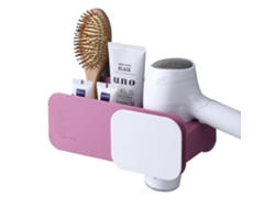 Soporte para secador de pelo sin agujeros, para guardar el cabello. GOKOCO